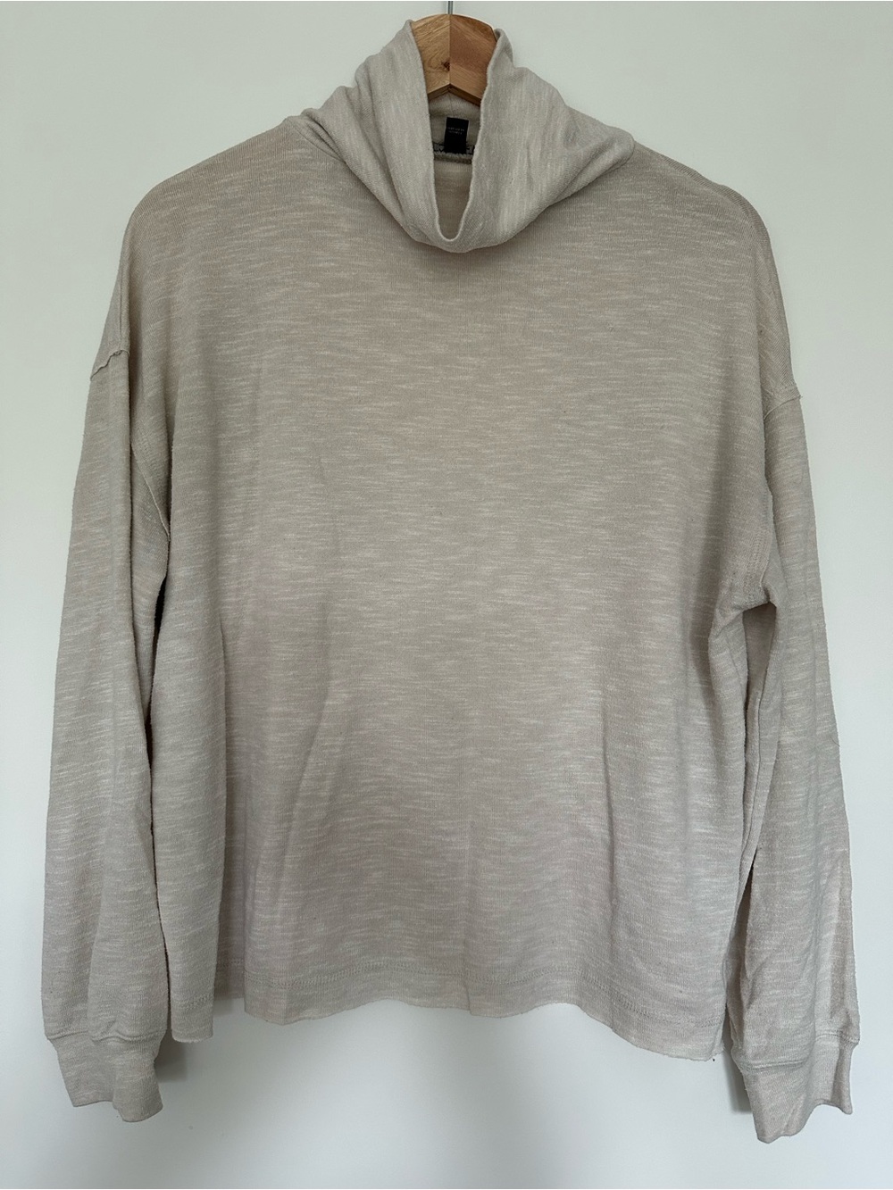 Express Women's Light Beige Cowl Neck Sweater